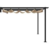 vidaXL zidni gazebo Sivo-smeđa 3 x 4 m Čelik | shoptok.hr