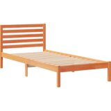  Konstrukcija postelje z vzglavjem Voskast rjav 100 x 210 cm, (5000126125) | Shoptok.si