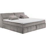 MID.YOU POSTELJA BOXSPRING 200 cm x 240 cm , tekstil, leseni material sivorjava | Shoptok.si