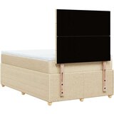 vidaXL Box spring postelja z vzmetnico krem 120x190 cm blago, (21309714) | Shoptok.si