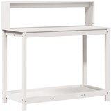 Furnova Miza za sajenje s policami bela 108x50x109,5 cm borovina, (21921855) | Shoptok.si