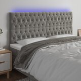 vidaXL LED posteljno vzglavje svetlo sivo 200x7x118/128 cm žamet Cene