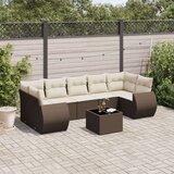  8-dijelni set vrtnih sofa s jastucima smeđi od poliratana | shoptok.hr