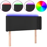 led posteljno vzglavje - vzglavna omarica - nočna omarica črno 103x16x78/88 cm umetno usnje, (21712814)