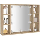 Ormarić s ogledalom LED boja hrasta sonome 76 x 15 x 55 cm | shoptok.hr