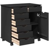  Mobilni ormar Crna 63 5 x 39 x 65 5 cm Čvrsto borovo drvo - Crna | shoptok.hr