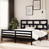 Furnova Posteljni okvir črn iz borovine 200x200 cm, (21944209) | Shoptok.si