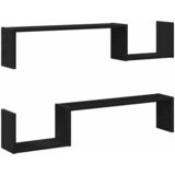  Polica na zidu s policom 2 pcs Crni hrast 100 x 15 x 20 cm | shoptok.hr