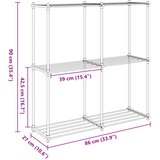  Cijevna polica s pohranom Bijelo 86 x 27 x 90 cm Aluminij | shoptok.hr