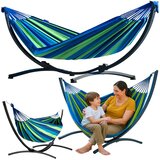  Okvir za viseću mrežu 250 cm + viseća mreža 200x120 (do 200 kg) - zeleno/plava | shoptok.hr