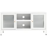 TV ormarić bijeli 105 x 35 x 52 cm od čelika i stakla | shoptok.hr