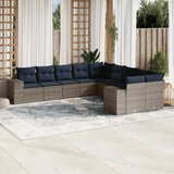 vidaXL 10-dijelni set vrtnih sofa poliratan s jastucima svijetlosivi | shoptok.hr