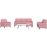  4-dijelni set sofa s jastucima ružičasti baršunasti | shoptok.hr