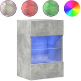 Zidni ormarići s LED svjetlima za TV 2 kom boja betona 40x30x60,5 cm | shoptok.hr