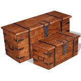 Dvodijelni set škrinja za pohranu od masivnog drva | shoptok.hr