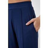  Women's Navy Blue High Waist Scuba Palazzo Trousers | shoptok.hr