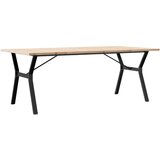 Blagovaonski stol Y-oblika 200x100x75,5cm od borovine i čelik | shoptok.hr