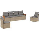 vidaXL 6-dijelni set vrtnih sofa s jastucima bež od poliratana | shoptok.hr