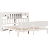 vidaXL Krevet s regalom z knjige bez madraca bijeli 180x200cm borovina | shoptok.hr