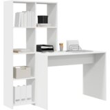 vidaXL Stol s policom s pohranom Bijela 138.5 x 55 x 143 cm Konstruirano drvo | shoptok.hr
