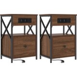  Noćni Ormari s ladicama 2 pcs Smeđi hrast 40 x 31 x 60 cm | shoptok.hr