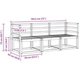  Set vanjskih sofa 3 pcs Bijela 185,5 x 63 x 73 cm | shoptok.hr