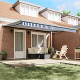 Tenda Retraktilna tenda Modra in bela 400 × 300 cm Platno in aluminij, (5000206824) | Shoptok.si