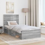  Krevetna konstrukcija s uzglavljem Siva Sonoma 100 x 200 cm | shoptok.hr