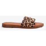 Boto Womens Flat Heeled Sandals With Cutouts Leopard Print Brown Teterre | shoptok.hr