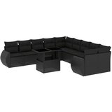  Vrtna sedežna garnitura 11-delna z blazinami črn poli ratan, (21146751) | Shoptok.si
