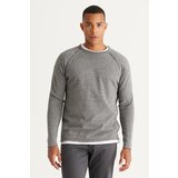 AC&Co / Altınyıldız Classics Men's Grey-Ecru Recycle Standard Fit Regular Cut Crew Neck Cotton Muline Pattern Knitwear Sweater. Cene