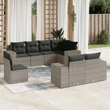 vidaXL 8-dijelni set vrtnih sofa od poliratana s jastucima sivi | shoptok.hr