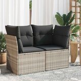 Maison Chic Vrtni kavč - Zunanji kavč z blazinami 2-sedežni svetlo siv poli ratan, (22043702) | Shoptok.si
