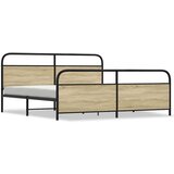 Metalni okvir kreveta bez madraca boja hrasta sonome 200x200 cm | shoptok.hr