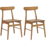  Stolac za blagovanje 2 pcs Prirodna Čvrsto drvo | shoptok.hr