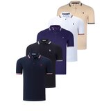 Dewberry FIVE-SET T8594 MENS T-SHIRT-BLACK-WHITE-NAVY-BLUE-PURPLE-BEIGE Cene