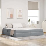 vidaXL krevet s madracem i skladištem svijetlo siva 200 x 200 cm | shoptok.hr