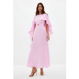 Trendyol Lilac Belted Cape Detailed Elegant Woven Evening Dress Cijene