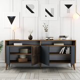 Kalune Design Antracitno siva/u prirodnoj boji niska komoda u dekoru oraha 180x79 cm Milan – | shoptok.hr