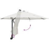  Zidni vrtni suncobran sa LED-ima Bež 248 cm | shoptok.hr