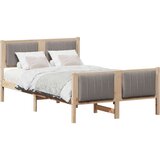 vidaXL Kovinska posteljna konstrukcija Rjava in taupe 120 x 200 cm | Shoptok.si