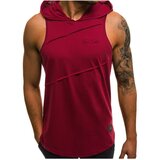 Madmext Burgundy Hooded Sleeveless T-Shirt 2538 | shoptok.hr