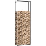  Stalak za drva za ogrjev mat crni 110x28x312 cm čelični | shoptok.hr