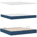  Krevet S LED lampica s uzglavljem Plava 200 x 200 cm tkanina | shoptok.hr