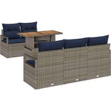  Sjedeća garnitura za vrt s jastukom 6 pcs siva i modra | shoptok.hr