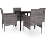  5-dijelni vrtni blagovaonski set s jastucima sivo-crni | shoptok.hr