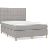 Maison Chic Box spring postelja - Vzmetna postelja z vzmetnico svetlo siva 140x200 cm blago SL346, (21909087) | Shoptok.si