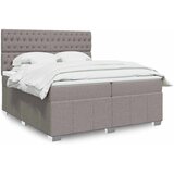  Krevet s oprugama i madracem smeđesivi 200x200 cm od tkanine | shoptok.hr