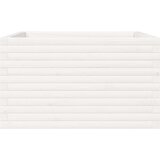  Vrtno cvetlično korito belo 80x80x45,5 cm trdna borovina | Shoptok.si