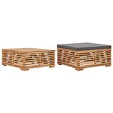 In set vrtnog stolića i taburea s tamnosivim jastukom od tikovine | shoptok.hr